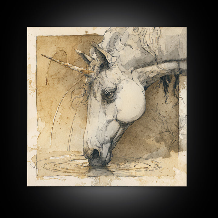 Griffin Perched on a Castle Wall Canvas Print, Fantasy Art, Fantasy Art Prints, Living Room Decor, Mythic, Modern Decor, FAN-1x1-10