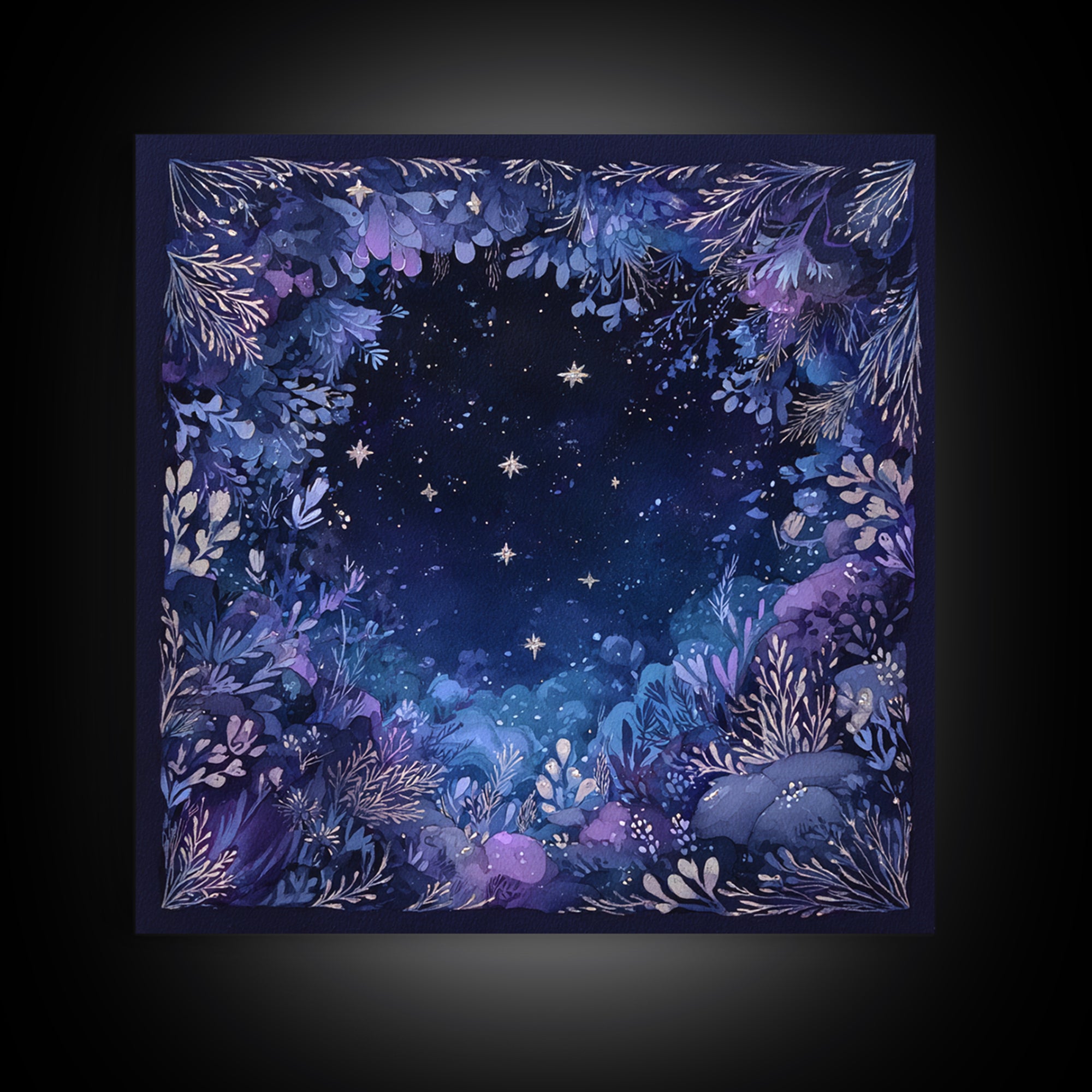 Celestial Dragon Wrapped Around a Moon Framed Canvas Print, Fantasy Art, Acrylic Painting, Living Room Decor, Fine Art, Mythic, FAN-1x1-38
