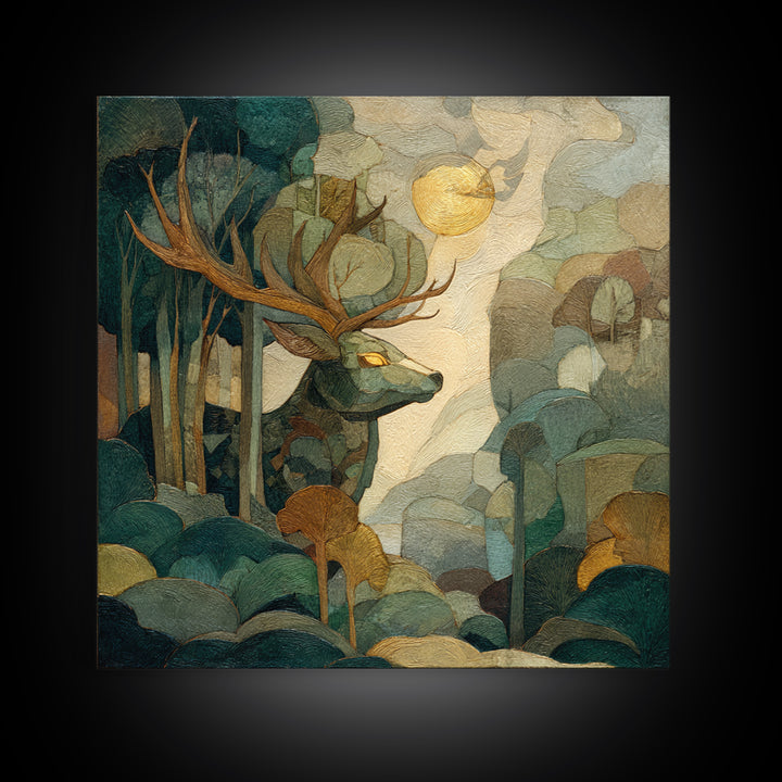 Giant Tree City Filled Framed Canvas Print, Fantasy Art, Statement Artwork, Living Room Decor, Abstract Art, Mythic, Wall Decor, FAN-1x1-57