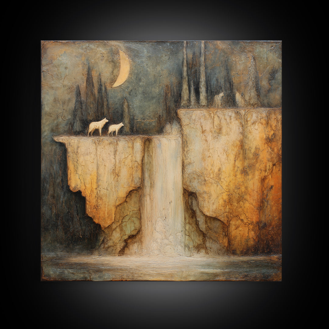 Dwarven Forge with Molten Gold Glow Canvas Print, Fantasy Art, Fantasy Home Decor, Living Room Decor, Fine Art, Mythic, FAN-1x1-90