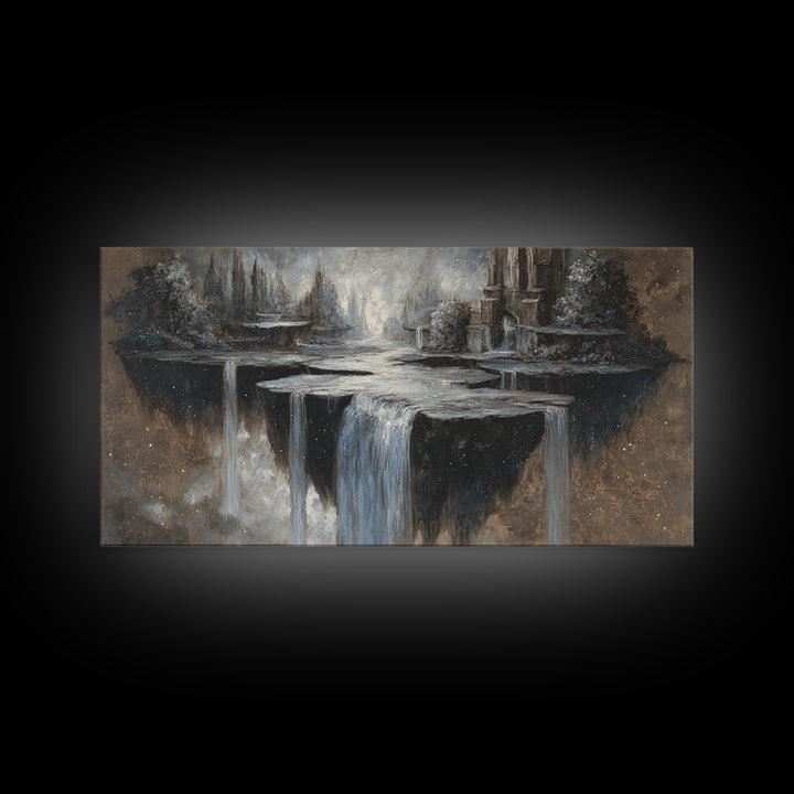 Dwarven Forge with Molten Gold Glow Framed Canvas Print, Fantasy Art, Home Decor, Living Room Decor, Fine Art, Mythic, FAN-2x1-86