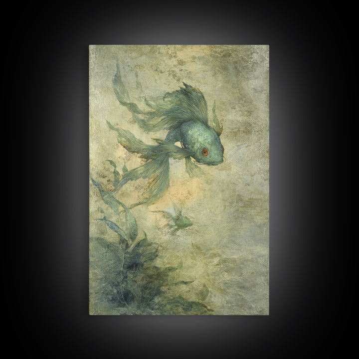 Phoenix Rising in Gold and Crimson Flames Canvas Print, Fantasy Art, Art Nouveau, Living Room Decor, Fine Art, Mythic, FAN-2x3-61