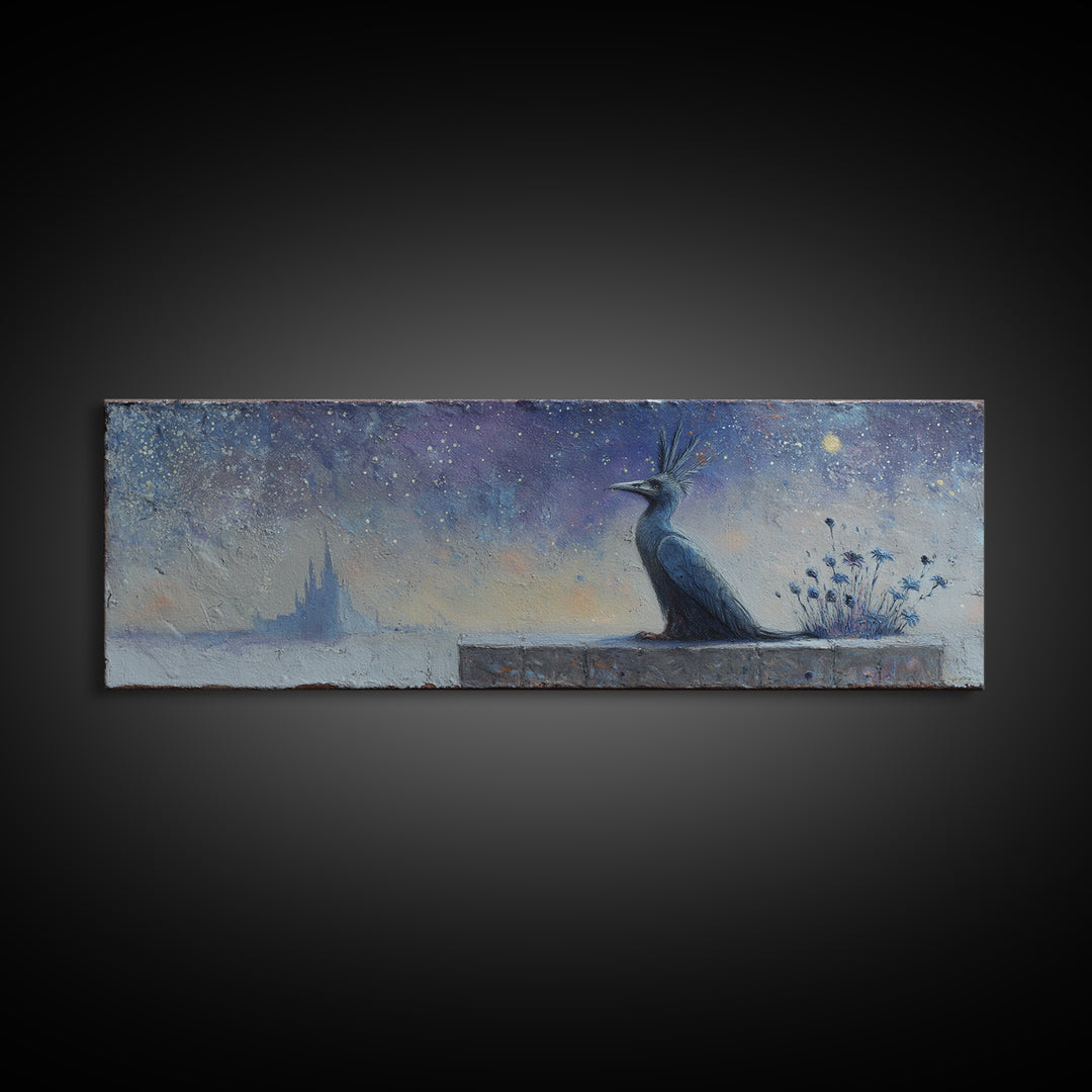 Armored Knight Facing a Glowing Portal Framed Canvas Print, Fantasy Art, Wall Decor, Living Room Decor, Oil Painting, Mythic, FAN-3x1-47