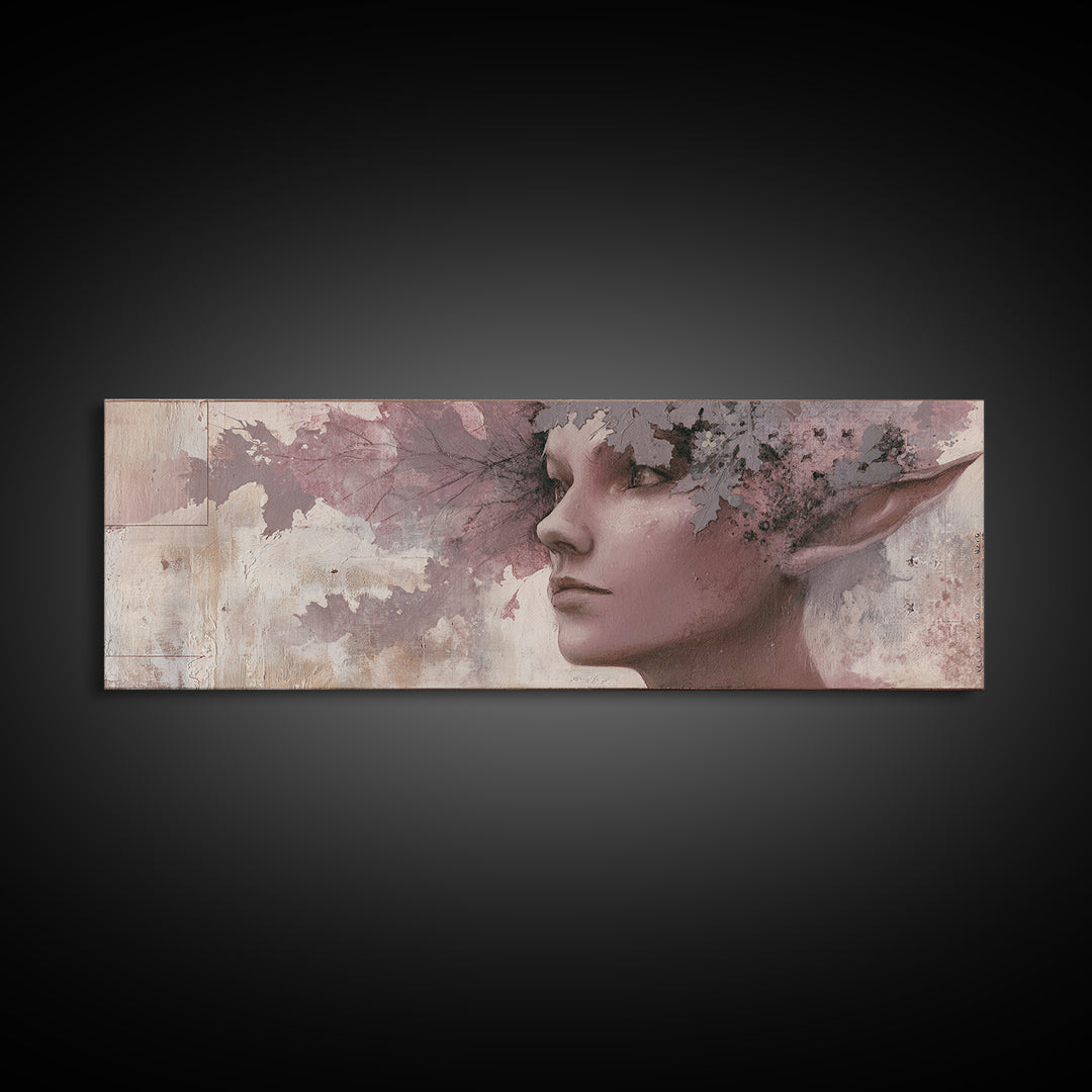 Magic Sword Embedded Framed Canvas Print, Fantasy Art, Painting, Living Room Decor, Fine Art, Mythic, Gothic Art, Landscape, FAN-3x1-51