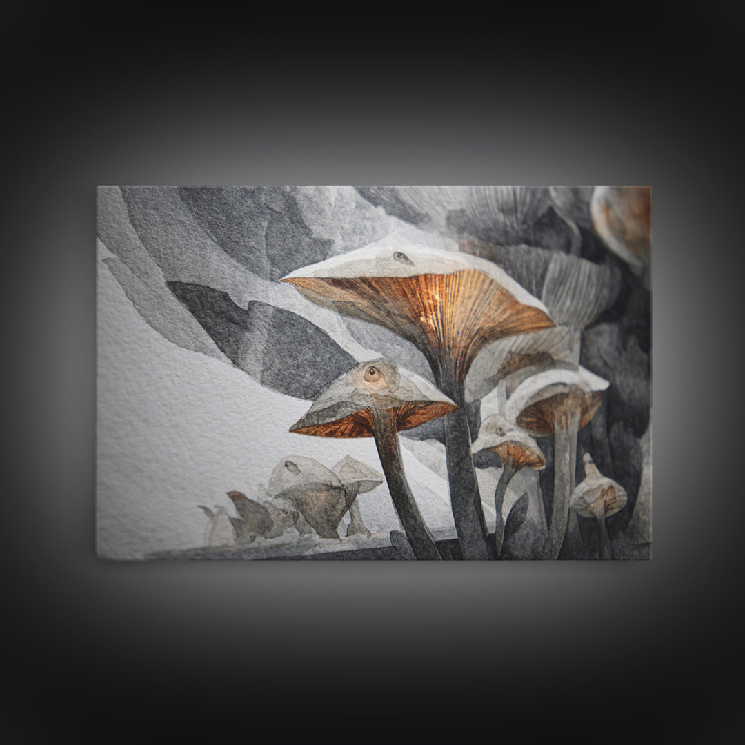 Forest Spirit with Antlers and Glowing Eyes Framed Canvas Print, Fantasy Art, Gallery Decor, Living Room Decor, Mythic, FAN-3x2-64