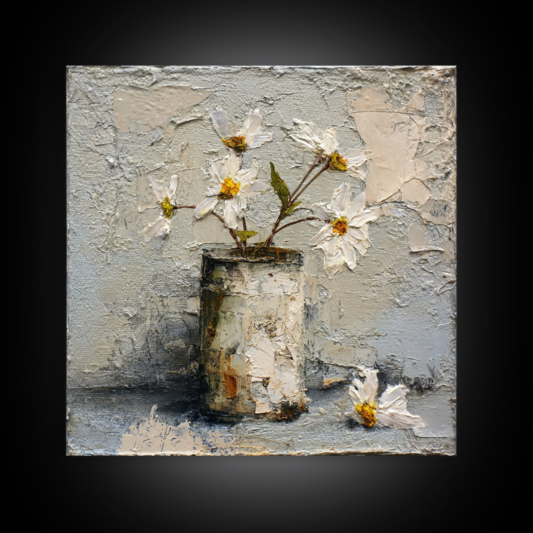 Sunflowers in a Galvanized Metal Bucket Canvas Print, Farmhouse Art, Digital Wall Art, Farmhouse Decor, Fine Art, Harvest, FAR-1x1-3