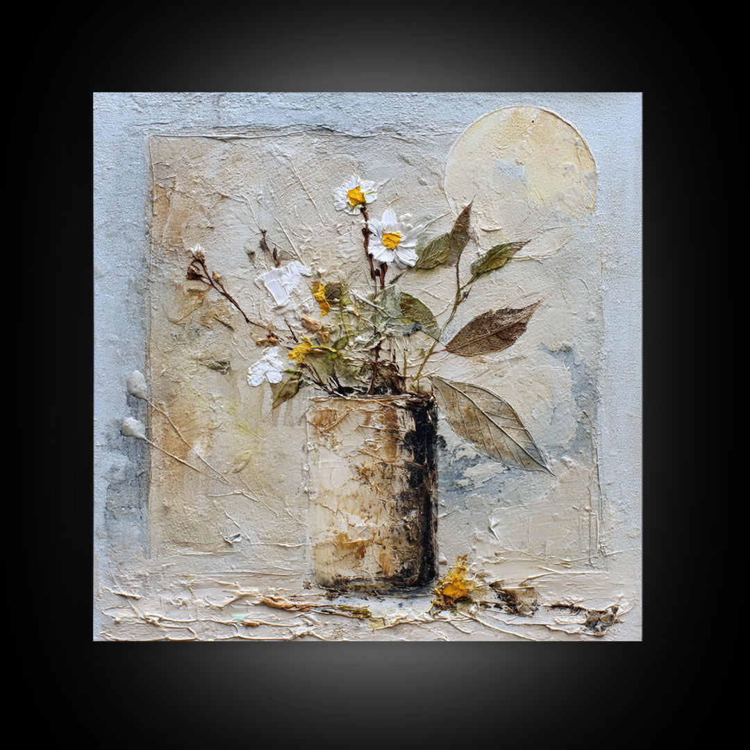 Chicken Family in a Garden Patch Framed Canvas Print, Farmhouse Art, Botanical Art, Farmhouse Decor, Oil Painting, Harvest, FAR-1x1-63