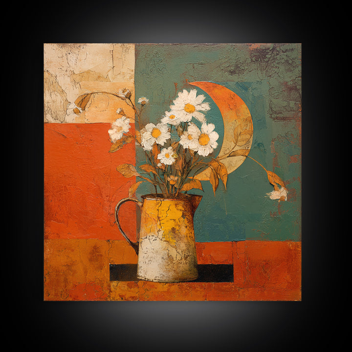 Sunflowers in a Galvanized Metal Bucket Canvas Print, Farmhouse Art, Modern Decor, Farmhouse Decor, Fine Art, Harvest, FAR-1x1-75