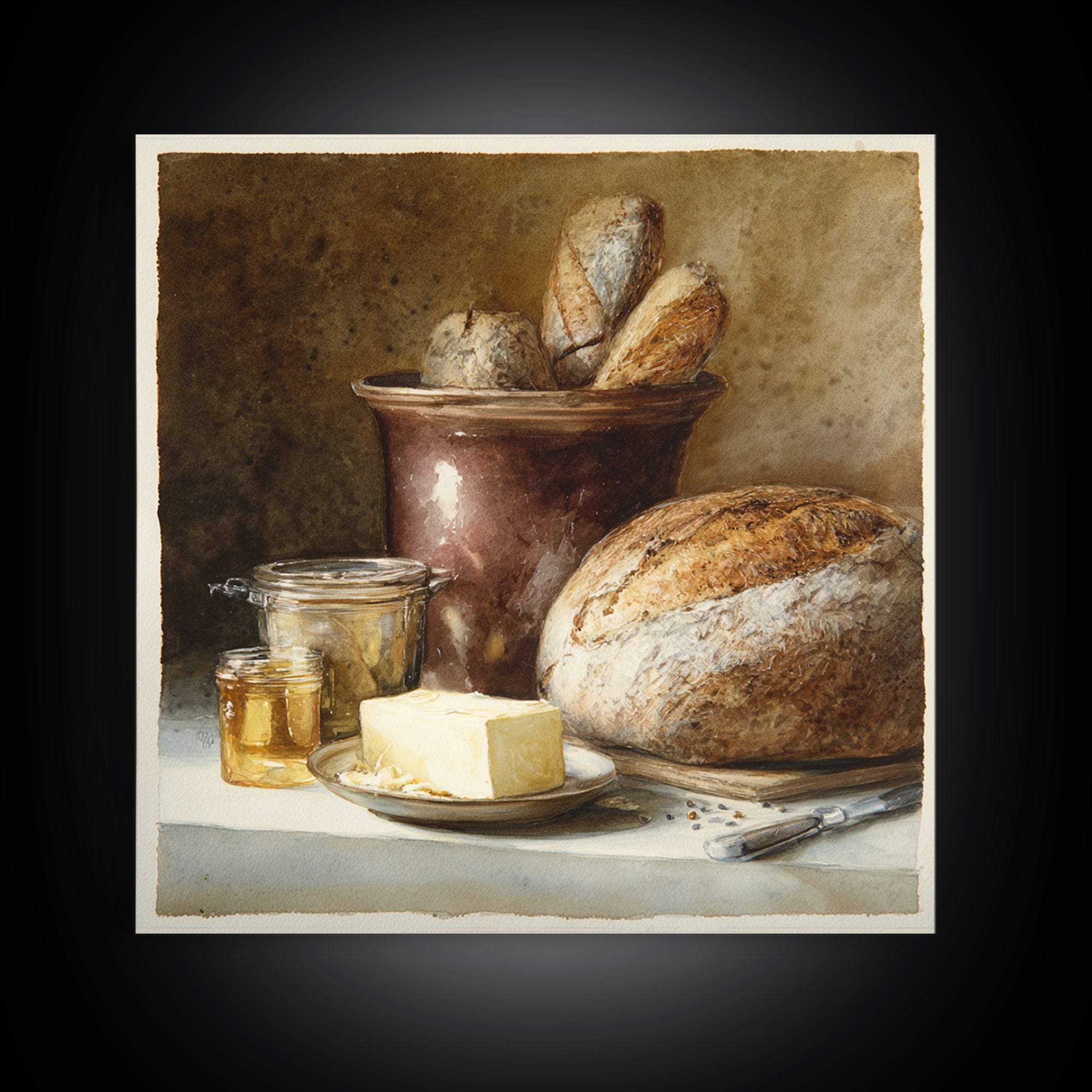Old Milk Can Framed Canvas Print, Farmhouse Art, Gallery Wall, Farmhouse Decor, Abstract Art, Harvest, Art Print, Room Decor, FAR-1x1-84