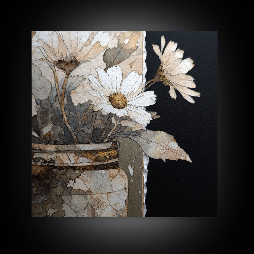 Sunflowers in a Galvanized Metal Bucket Canvas Print, Farmhouse Art, Wall Art, Farmhouse Decor, Oil Painting, Harvest, FAR-1x1-99