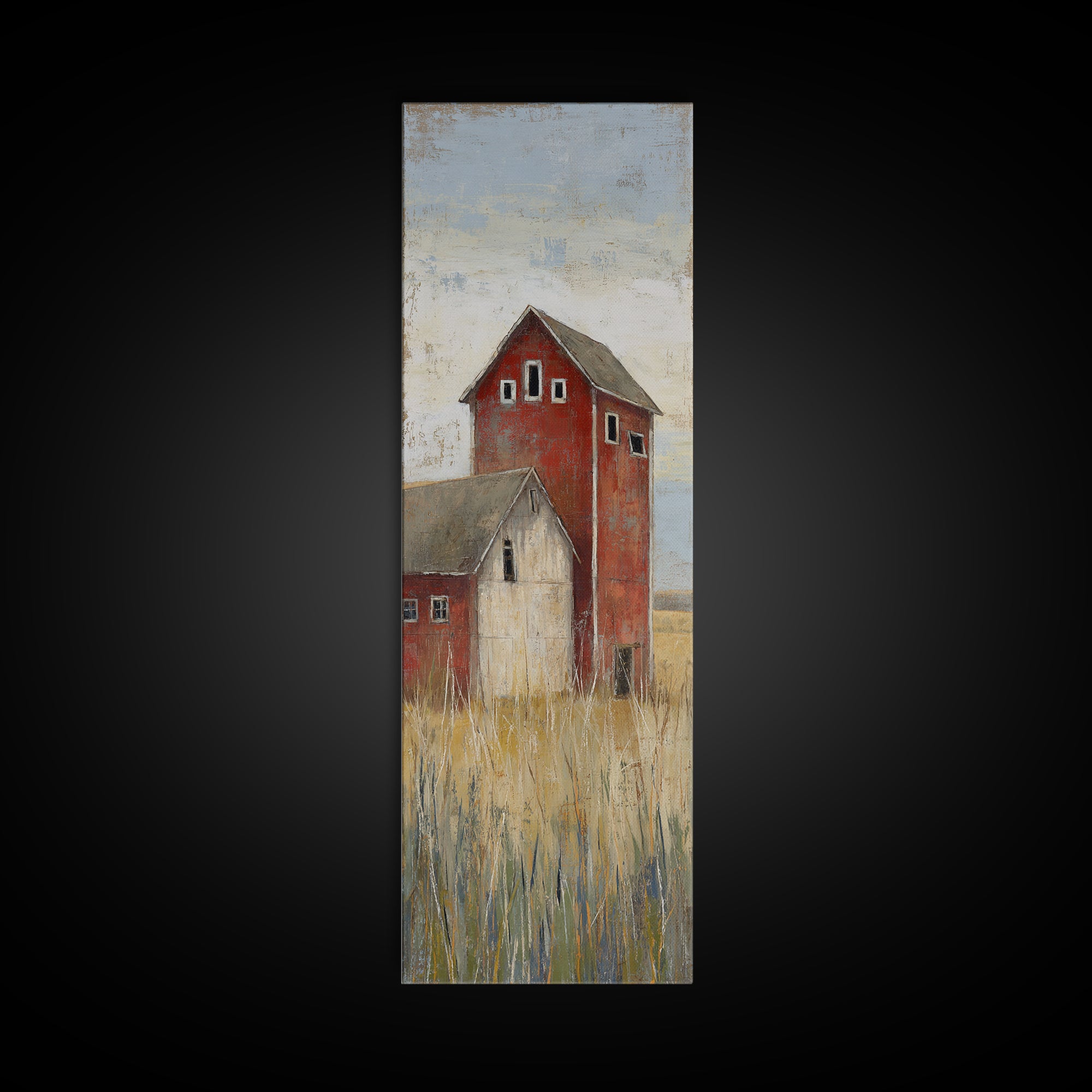 Rustic Barn in Golden Field Light Canvas Print, Farmhouse Art, Gallery Wall, Farmhouse Decor, Fine Art, Harvest, Art Print, FAR-1x3-38