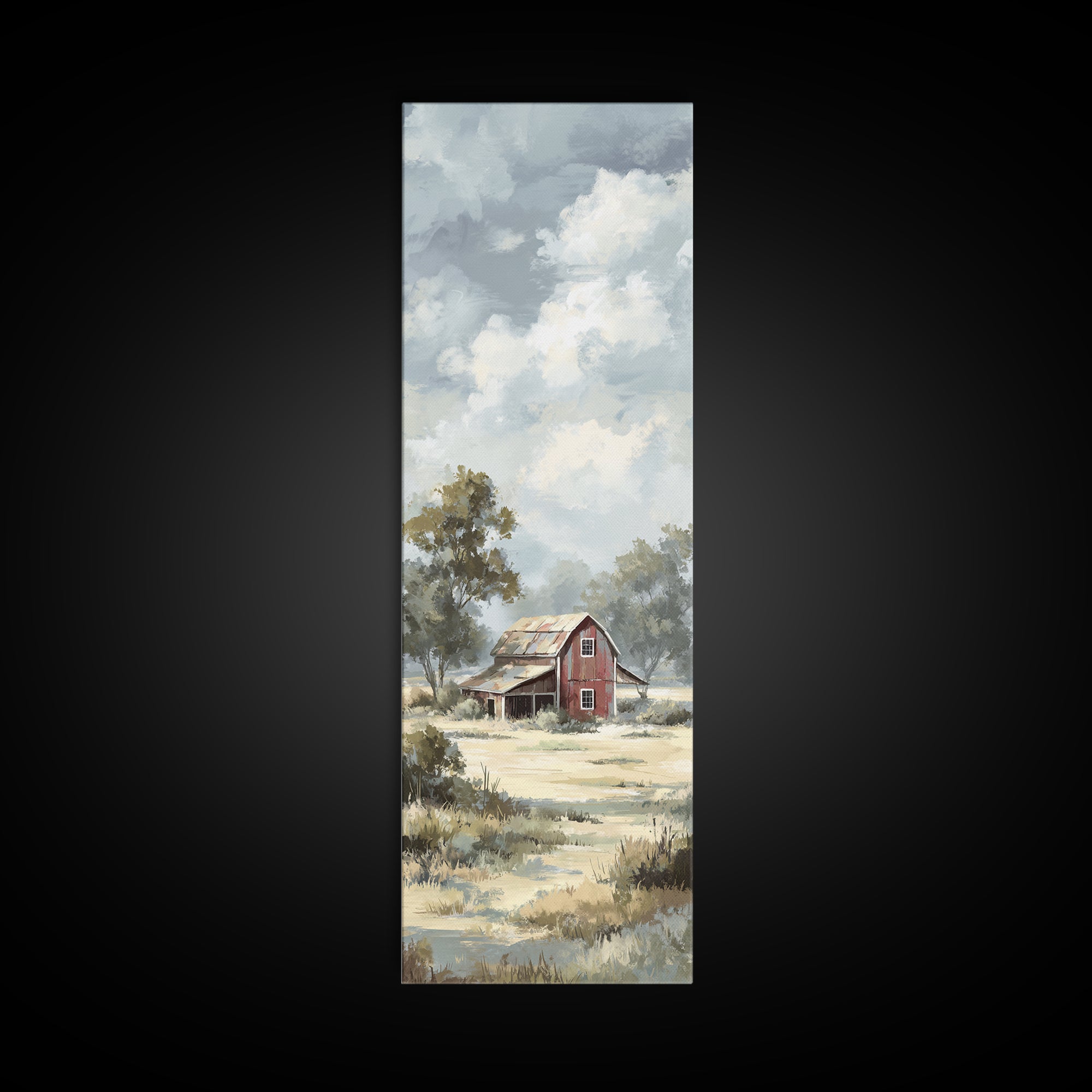Rustic Barn in Golden Field Light Canvas Print, Farmhouse Art, Luxury Decor, Farmhouse Decor, Fine Art, Harvest, Art Prints, FAR-1x3-86
