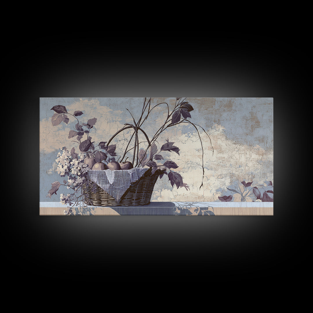 Country Landscape with Fence and Rolling Hills Framed Canvas Print, Farmhouse Art, Art Print, Farmhouse Decor, Harvest, FAR-2x1-34