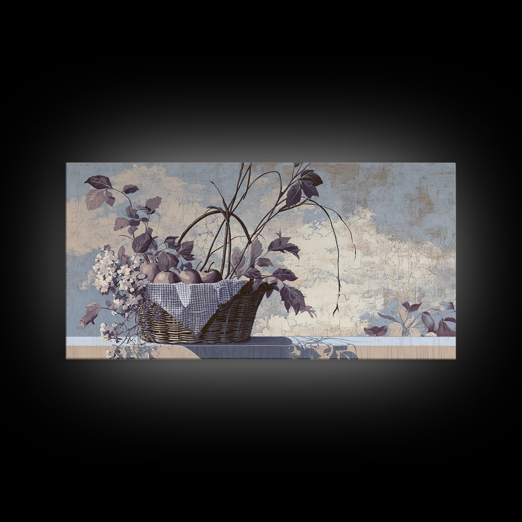 Country Landscape with Fence and Rolling Hills Framed Canvas Print, Farmhouse Art, Art Print, Farmhouse Decor, Harvest, FAR-2x1-34