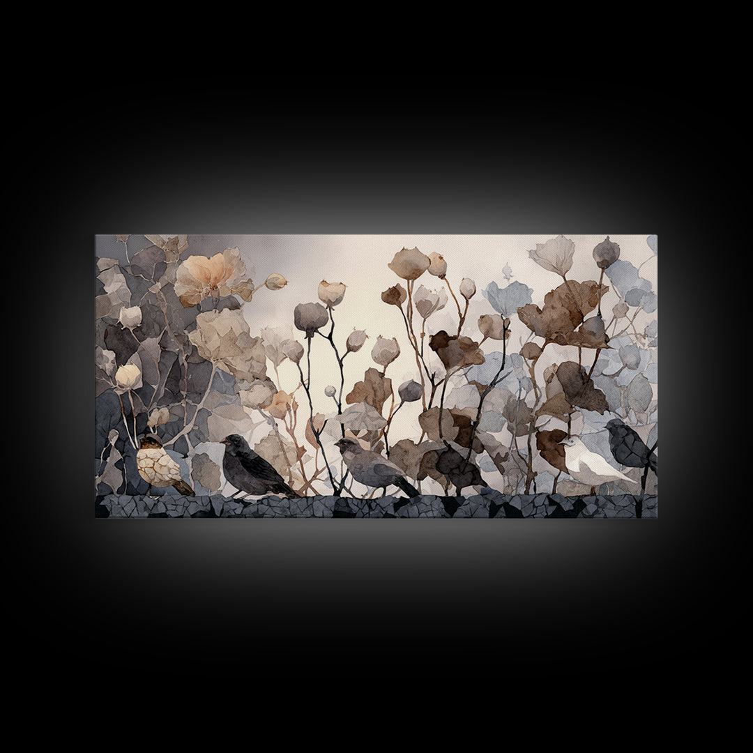 Weathered Horseshoe and Wildflowers Framed Canvas Print, Farmhouse Art, Digital Prints, Farmhouse Decor, Fine Art, Harvest, FAR-2x1-65
