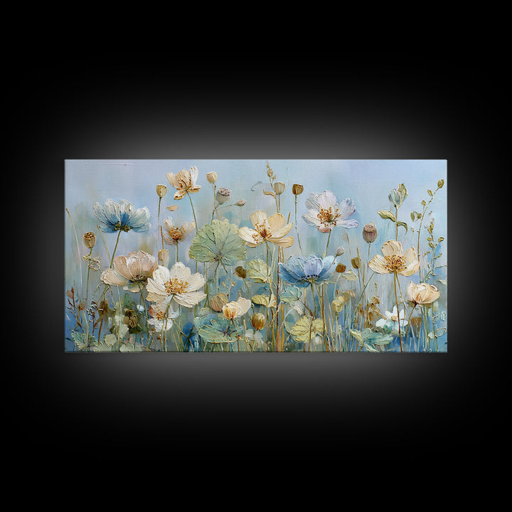 Chicken Family in a Garden Patch Framed Canvas Print, Farmhouse Art, Contemporary Art, Farmhouse Decor, Oil Painting, Harvest, FAR-2x1-83