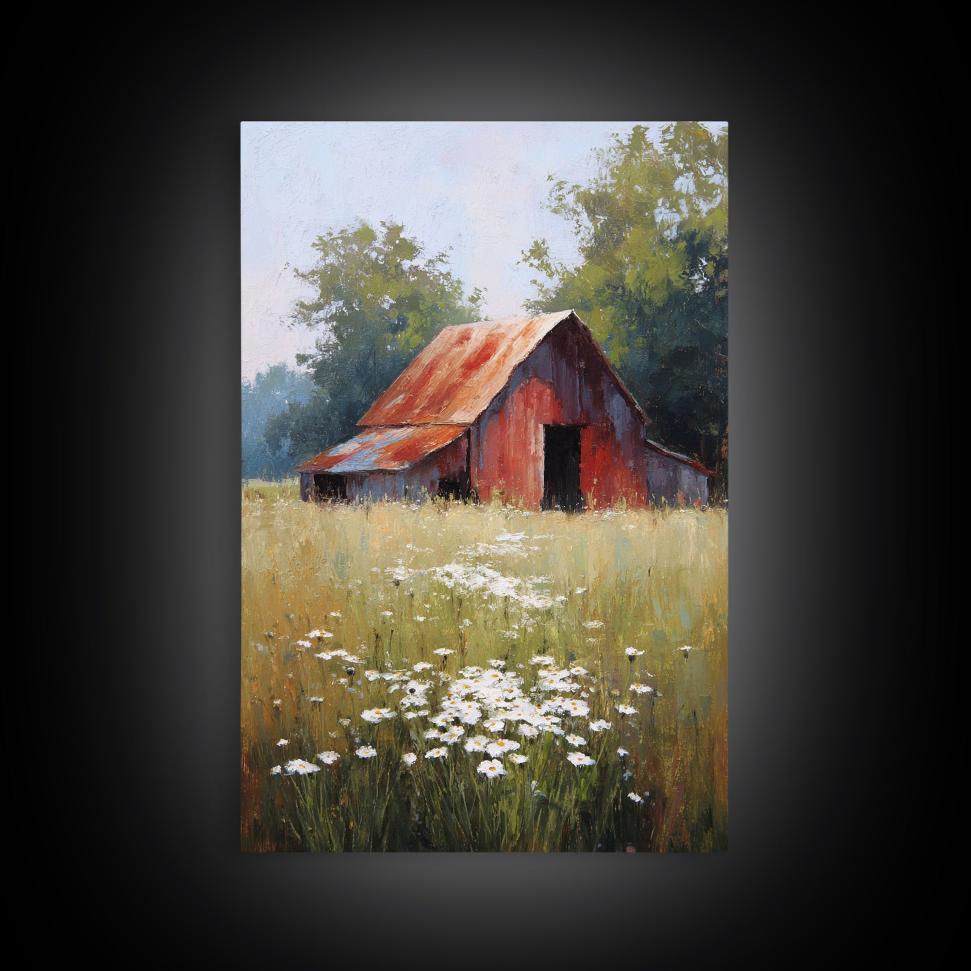 Rustic Barn in Golden Field Light Canvas Print, Farmhouse Art, Luxury Decor, Farmhouse Decor, Fine Art, Harvest, Art Prints, FAR-2x3-10