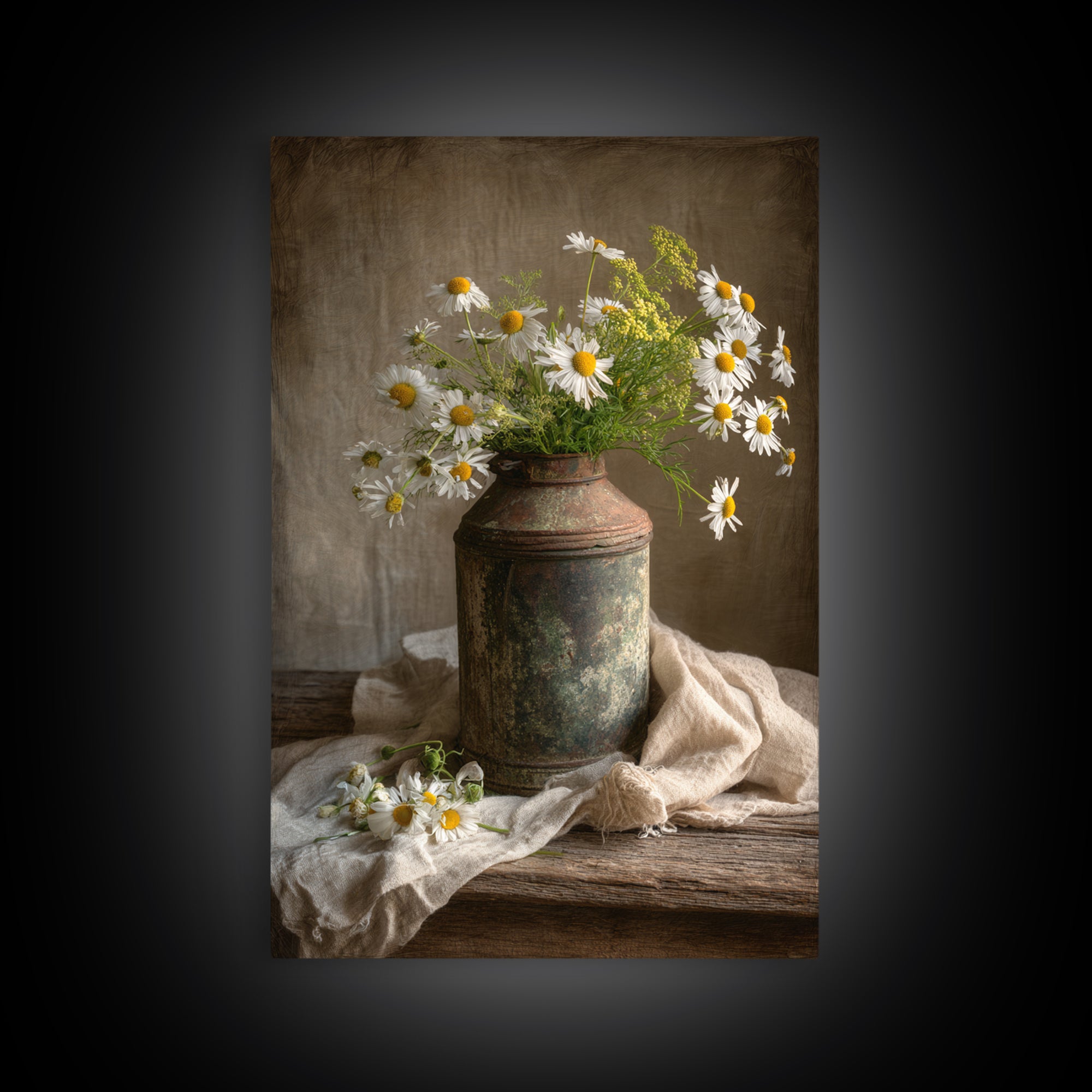 Old Milk Can Framed Canvas Print, Farmhouse Art, Gallery Decor, Farmhouse Decor, Abstract Art, Harvest, Contemporary Art, FAR-2x3-92