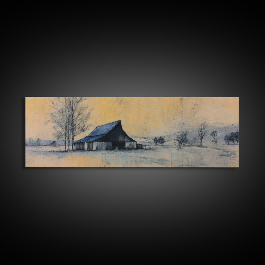 Windmill Silhouette at Sunset Framed Canvas Print, Farmhouse Art, Farmhouse Wall Decor, Farmhouse Decor, Fine Art, Harvest, FAR-3x1-57
