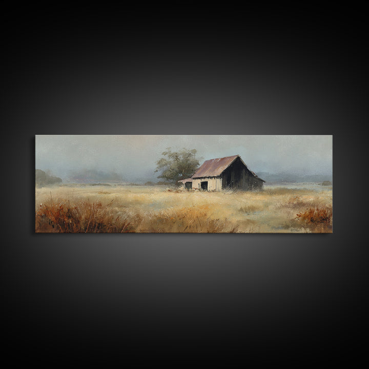 Barn Owl Perched on Aged Wood Framed Canvas Print, Farmhouse Art, Room Decor, Farmhouse Decor, Fine Art, Harvest, FAR-3x1-63