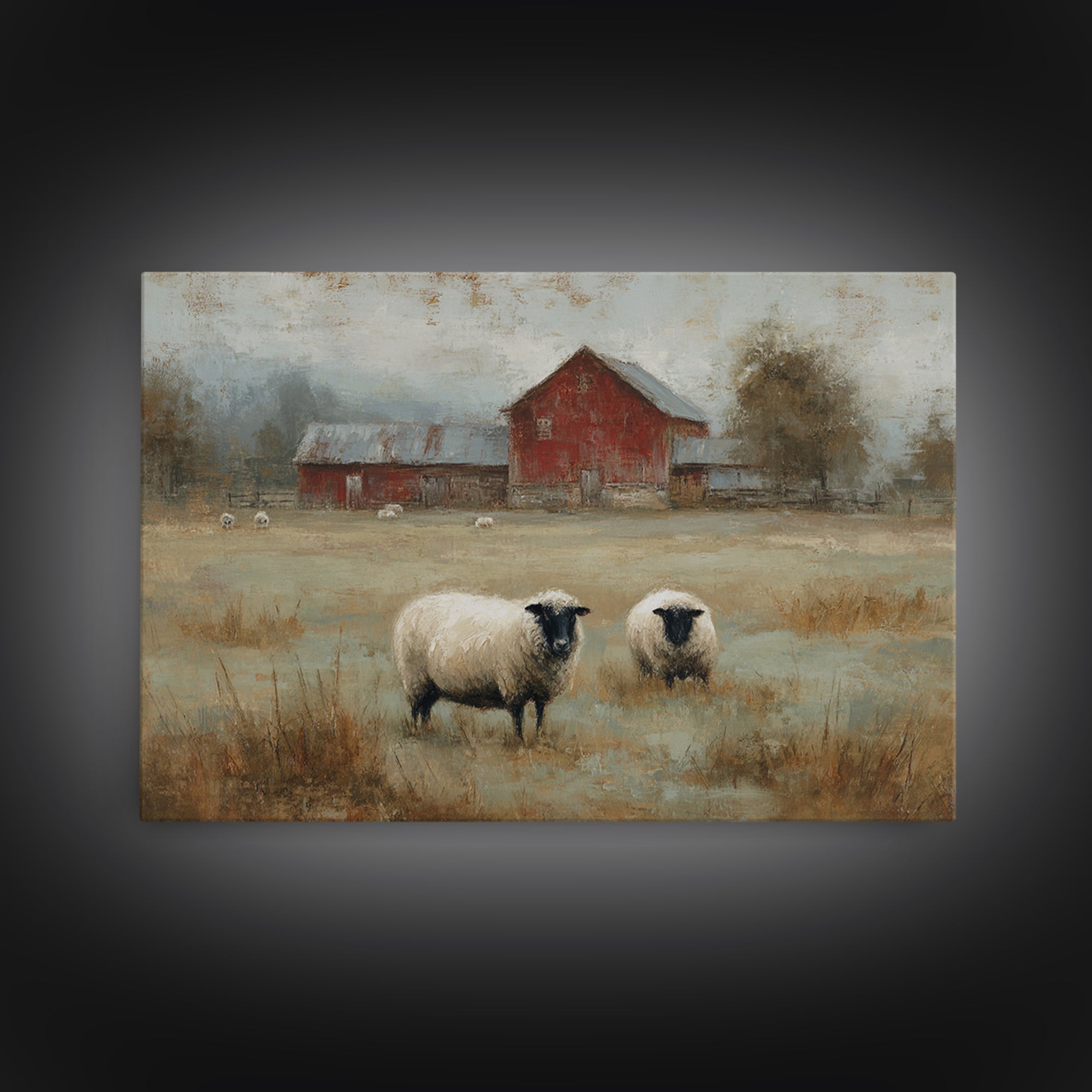 Black and White Sheep Framed Canvas Print, Farmhouse Art, Botanical Art, Farmhouse Decor, Fine Art, Harvest, Minimalist Decor, FAR-3x2-60