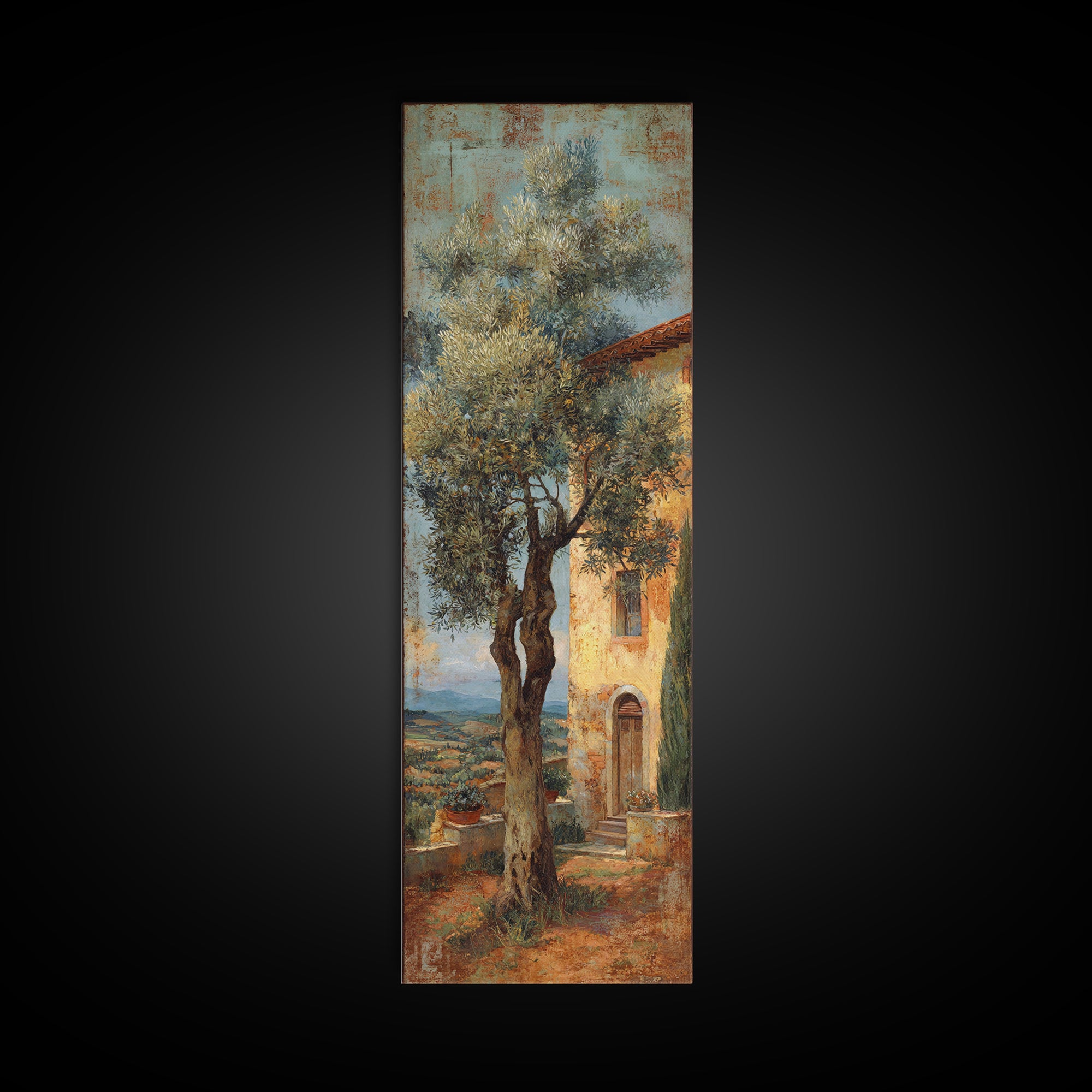 Sunlit Provence Olive Grove Canvas Print, French Country Art, Original Painting, Farmhouse Decor, Country, Coastal Wall Art, FCA-1x3-41