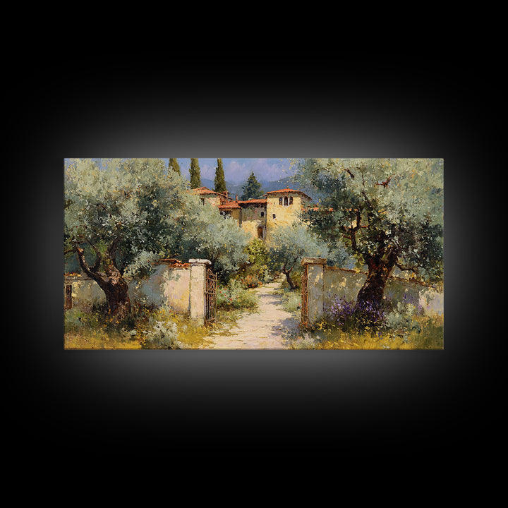 Sunlit Provence Olive Grove Canvas Print, French Country Art, Luxury Decor, Farmhouse Decor, Fine Art, Country, Oil Painting, FCA-2x1-49
