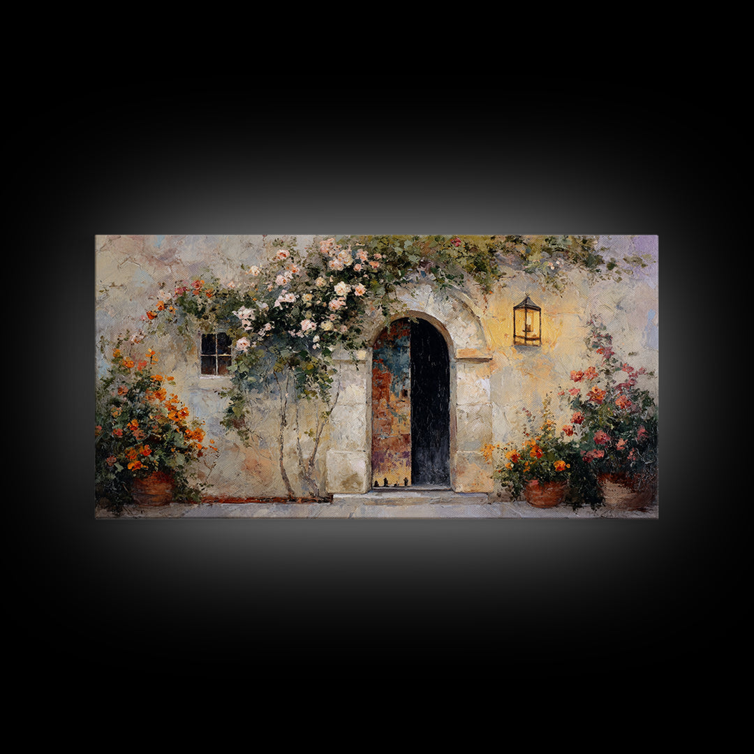 Rustic Door Covered Canvas Print, French Country Art, Statement Artwork, Farmhouse Decor, Fine Art, Country, Digital Art, FCA-2x1-61