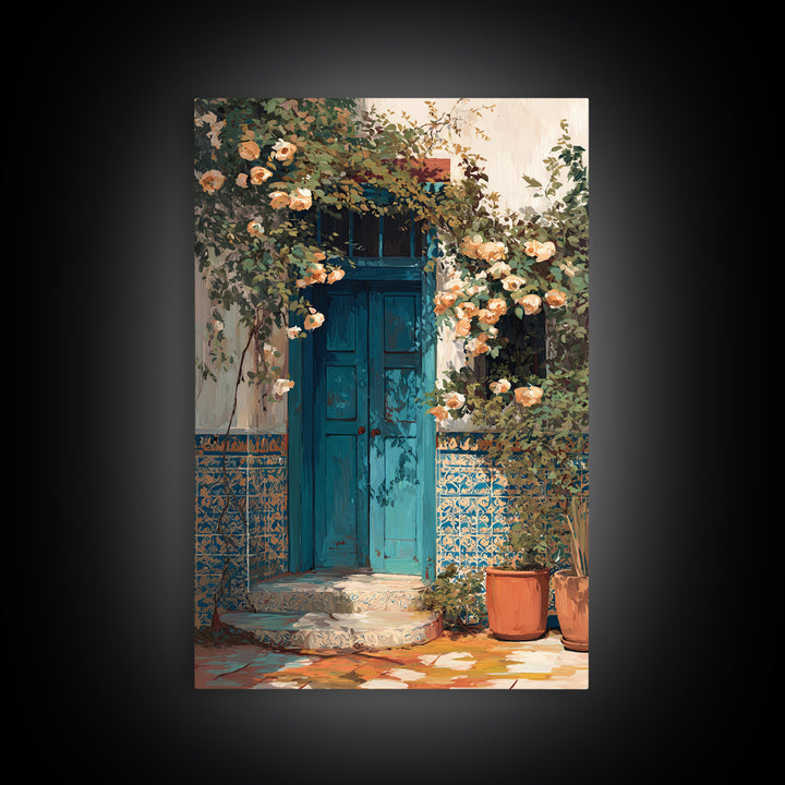 Rustic Door Covered Framed Canvas Print, French Country Art, Textured Painting, Farmhouse Decor, Country, Home Decor Gift, FCA-2x3-73