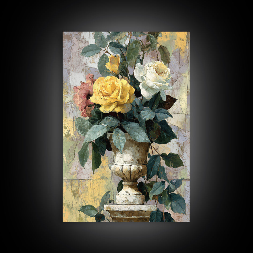 Ch Teau Garden Urn Canvas Print, French Country Art, Fine Art Print, Farmhouse Decor, Watercolor Art, Country, Digital Prints, FCA-2x3-99