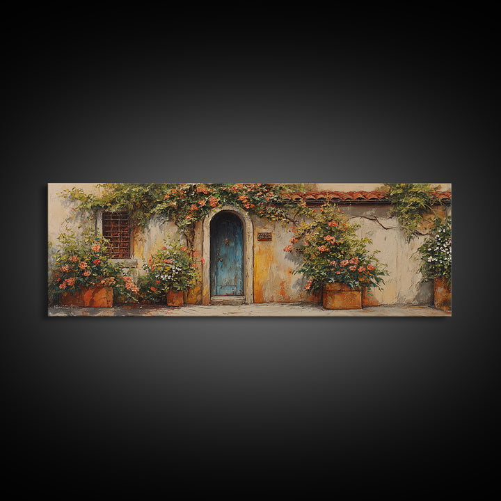 Rustic Door Covered Framed Canvas Print, French Country Art, Textured Painting, Farmhouse Decor, Country, Home Decor Gift, FCA-3x1-9