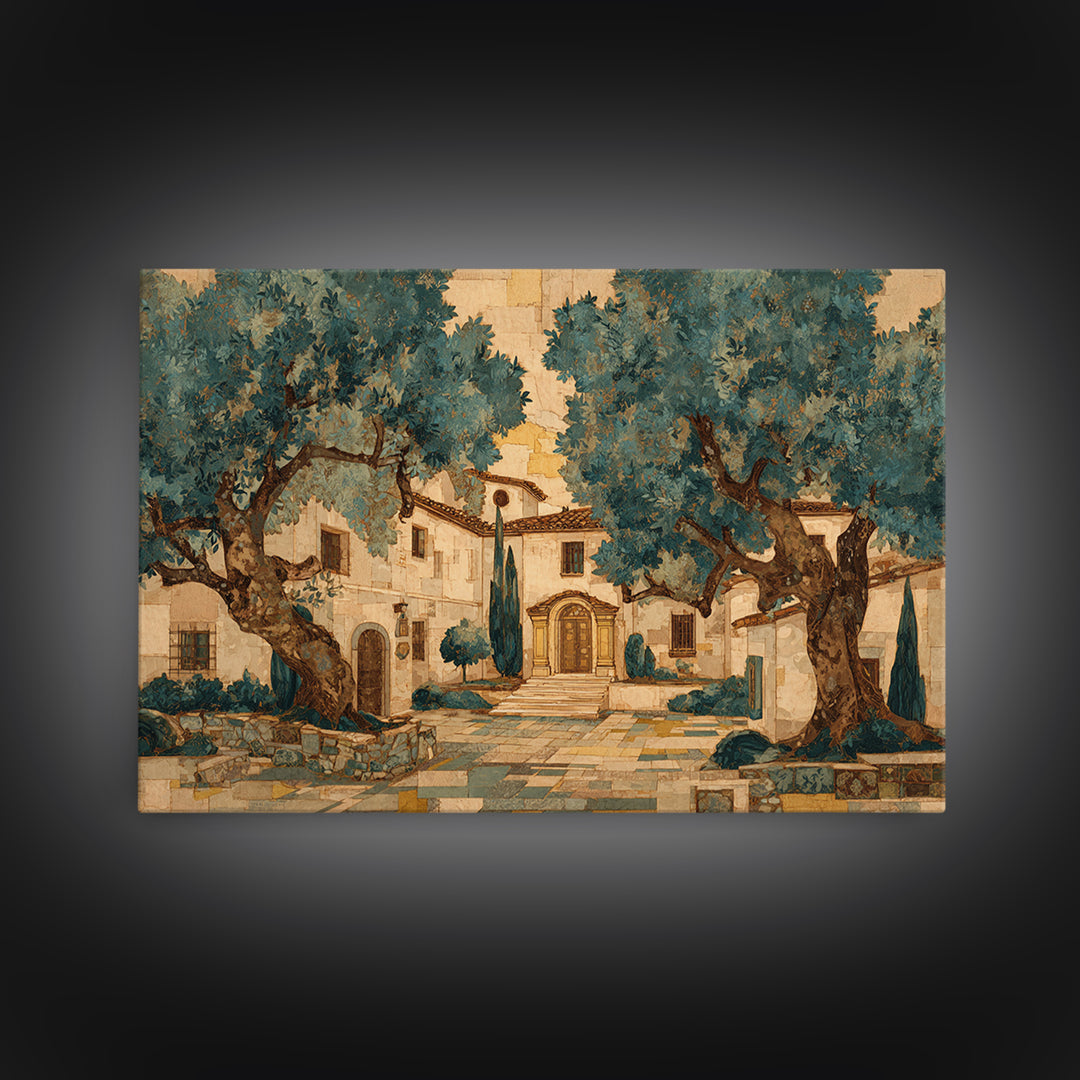 Sunlit Provence Olive Grove Canvas Print, French Country Art, Original Painting, Farmhouse Decor, Country, Coastal Wall Art, FCA-3x2-33