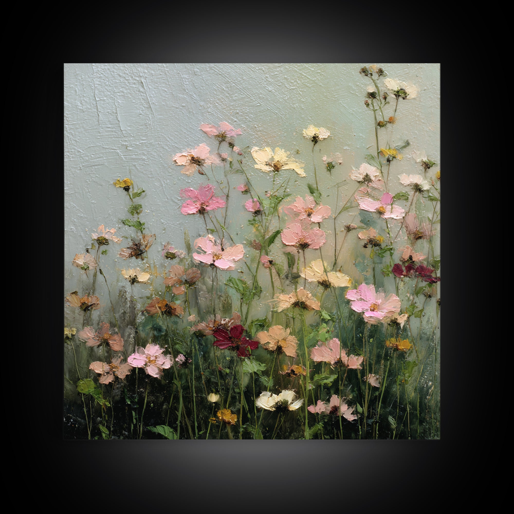 Wildflower Meadow in Loose Impressionist Paint Canvas Print, Floral Art, Midcentury Modern, Living Room Decor, Fine Art, Bloom, FLO-1x1-3