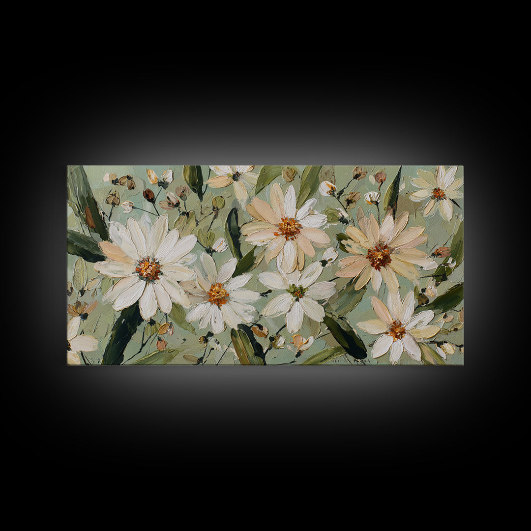 Wildflower Meadow in Loose Impressionist Paint Canvas Print, Floral Art, Mid Century Modern, Living Room Decor, Bloom, FLO-2x1-23