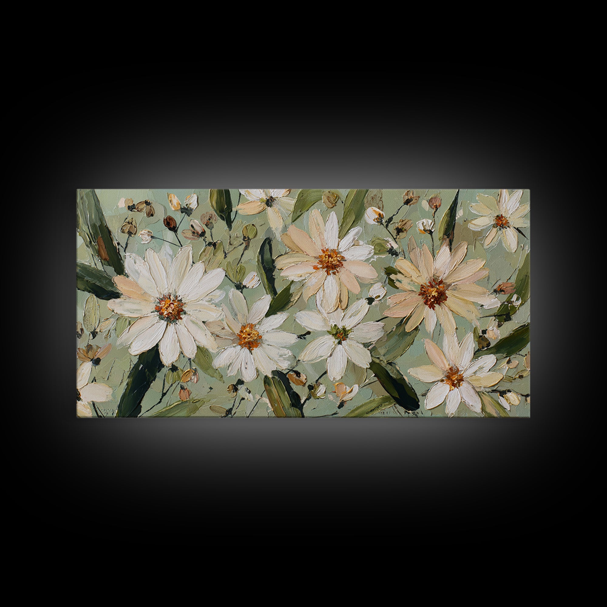 Wildflower Meadow in Loose Impressionist Paint Canvas Print, Floral Art, Mid Century Modern, Living Room Decor, Bloom, FLO-2x1-23
