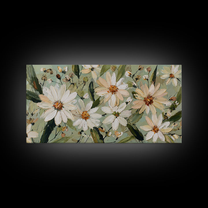 Wildflower Meadow in Loose Impressionist Paint Canvas Print, Floral Art, Mid Century Modern, Living Room Decor, Bloom, FLO-2x1-23