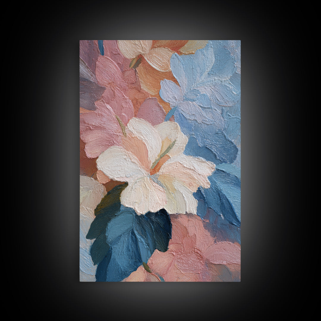 Abstract Flower Forms Canvas Print, Floral Art, Art, Living Room Decor, Oil Painting, Bloom, Art Nouveau Decor, FLO-2x3-50