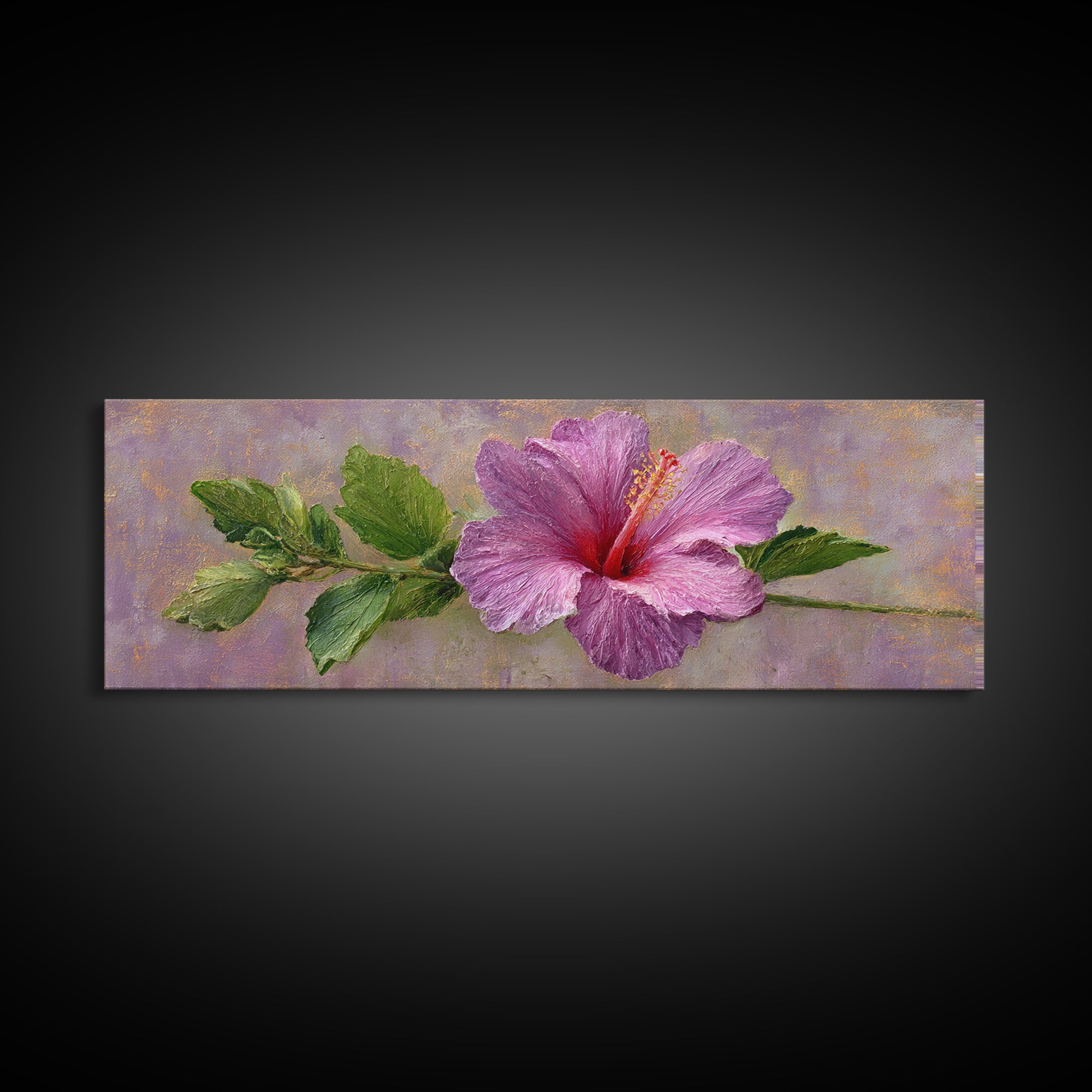 Hibiscus Flower with Tropical Brightness Canvas Print, Floral Art, Neutral Tone Abstract Floral Art, Living Room Decor, Bloom, FLO-3x1-11