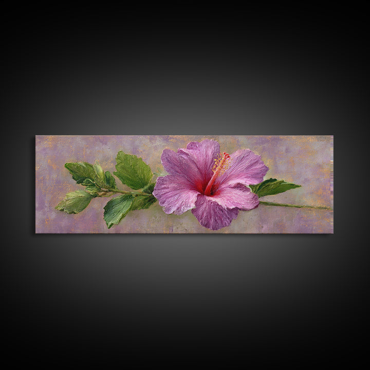 Hibiscus Flower with Tropical Brightness Canvas Print, Floral Art, Neutral Tone Abstract Floral Art, Living Room Decor, Bloom, FLO-3x1-11