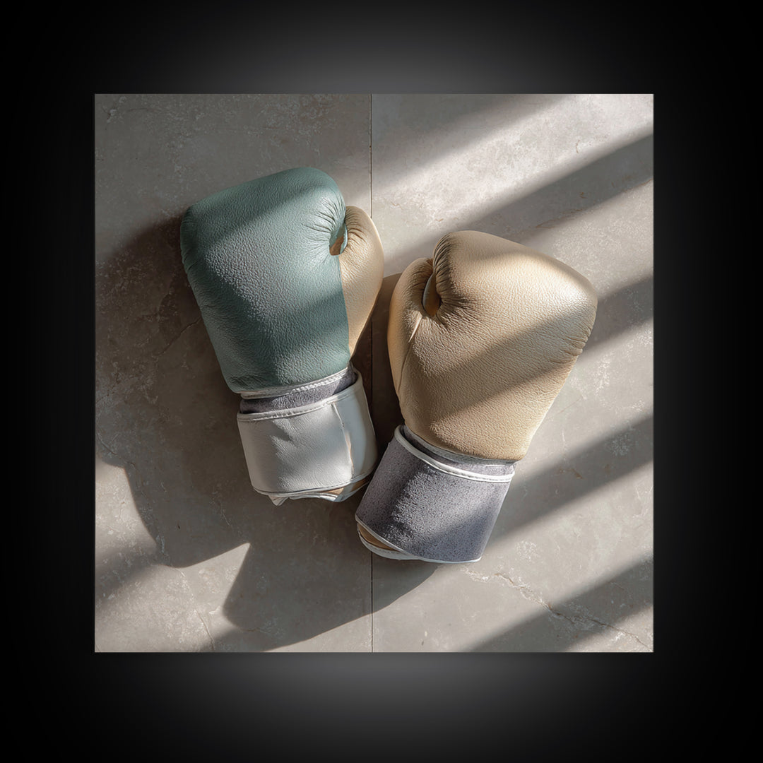 Boxing Gloves Still Life Canvas Print, Fitness Studio Art, Gym Wall Decor, Gym Decor, Fine Art, Motion, Yoga Room Decor, FSA-1x1-5