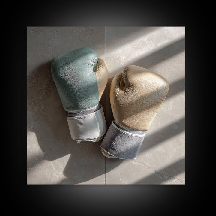 Boxing Gloves Still Life Canvas Print, Fitness Studio Art, Gym Wall Decor, Gym Decor, Fine Art, Motion, Yoga Room Decor, FSA-1x1-5