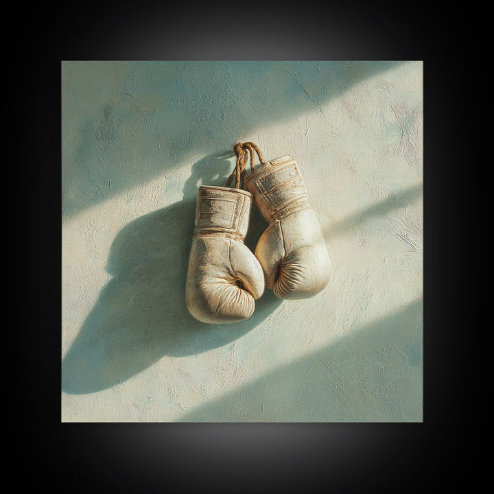 Boxing Gloves Still Life Framed Canvas Print, Fitness Studio Art, Gym Poster, Gym Decor, Fine Art, Motion, Modern Decor, FSA-1x1-53