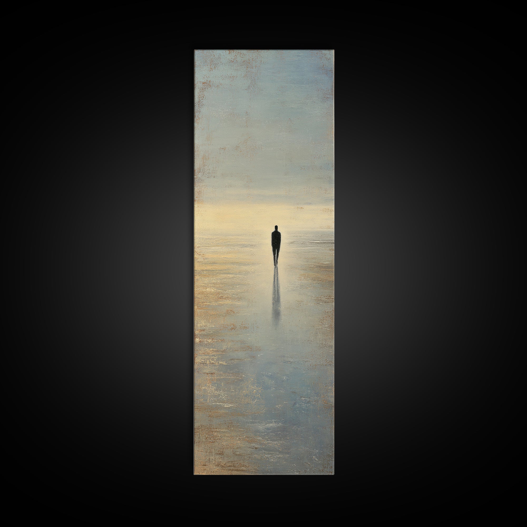 Runner Silhouette Breaking Through Morning Mist Canvas Print, Fitness Studio Art, Anatomy Poster, Gym Decor, Fine Art, Motion, FSA-1x3-13