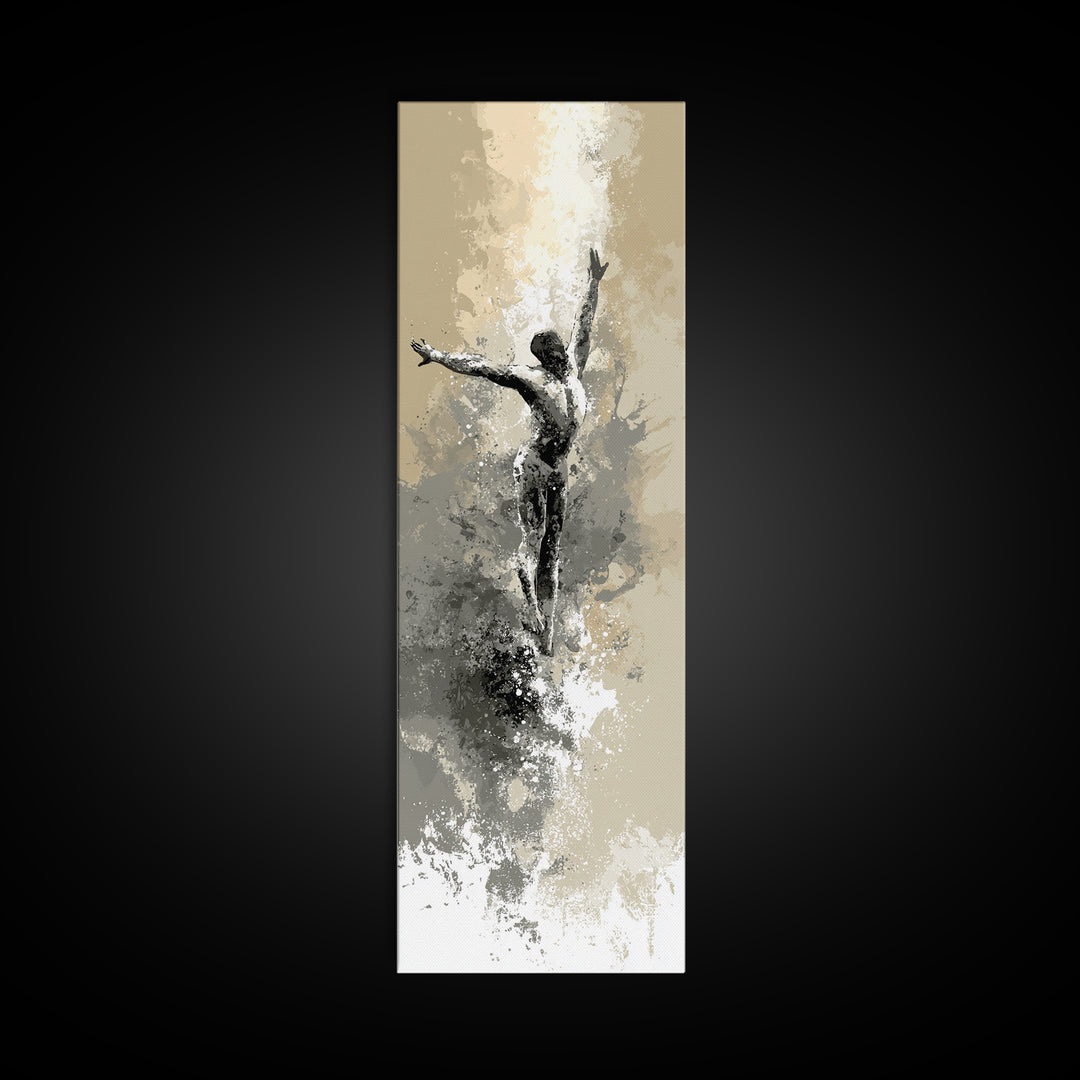 Sprinter Start Position Canvas Print, Fitness Studio Art, Yoga Wall Art, Gym Decor, Fine Art, Motion, Dance Studio Decor, FSA-1x3-26