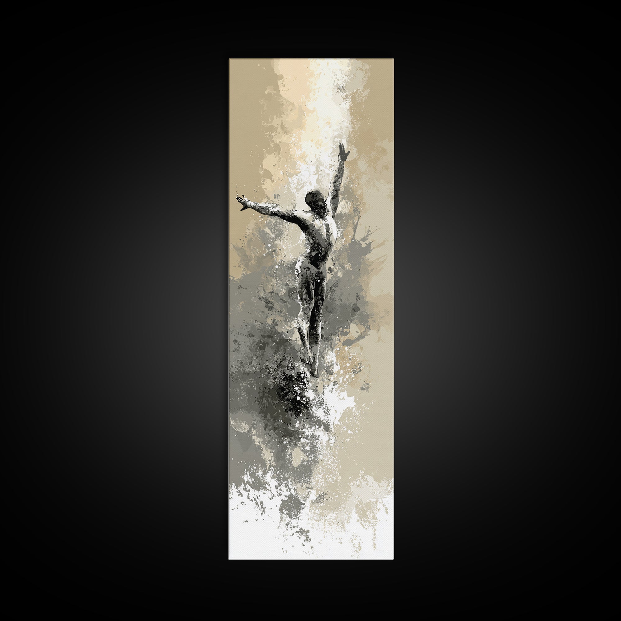 Sprinter Start Position Canvas Print, Fitness Studio Art, Yoga Wall Art, Gym Decor, Fine Art, Motion, Dance Studio Decor, FSA-1x3-26