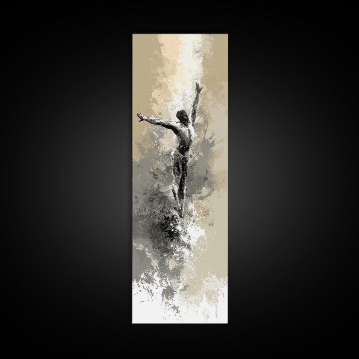 Sprinter Start Position Canvas Print, Fitness Studio Art, Yoga Wall Art, Gym Decor, Fine Art, Motion, Dance Studio Decor, FSA-1x3-26