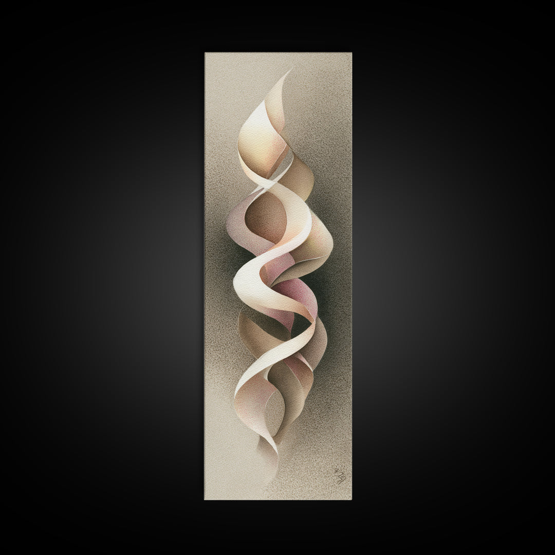 Gymnast Ribbon Forming a Spiral Composition Canvas Print, Fitness Studio Art, Pelvic Floor Art, Gym Decor, Fine Art, Motion, FSA-1x3-35