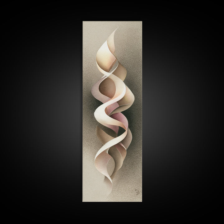 Gymnast Ribbon Forming a Spiral Composition Canvas Print, Fitness Studio Art, Pelvic Floor Art, Gym Decor, Fine Art, Motion, FSA-1x3-35