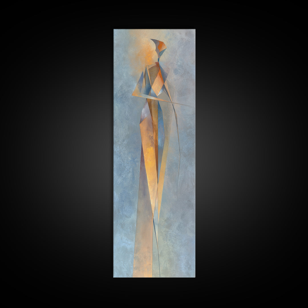 Abstract Human Figure Canvas Print, Fitness Studio Art, Gym Wall Decor, Gym Decor, Fine Art, Motion, Yoga Room Decor, FSA-1x3-38