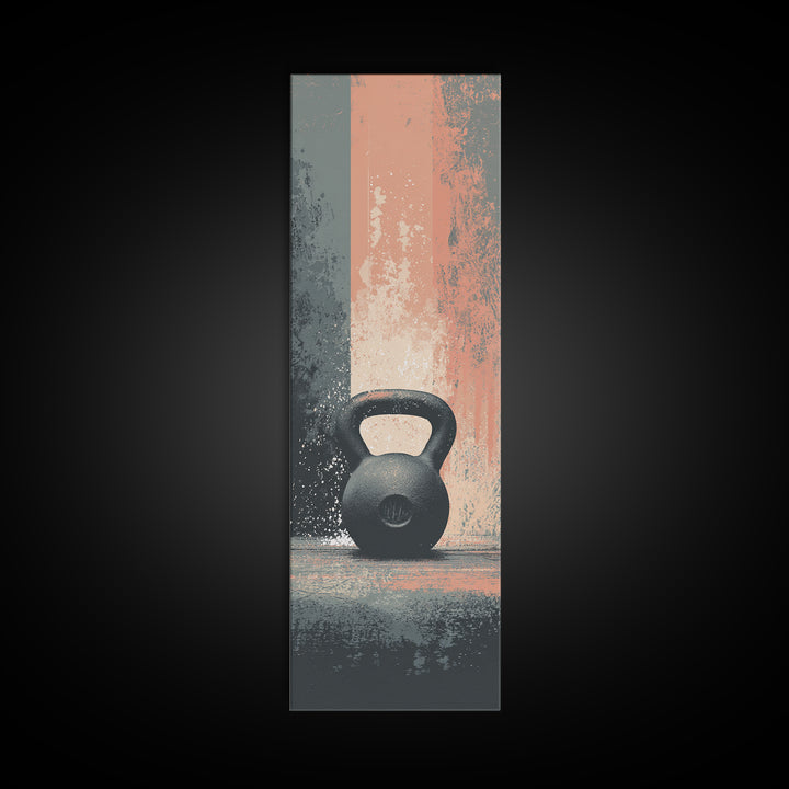 Kettlebell and Chalk Dust Canvas Print, Fitness Studio Art, Home Gym Sign, Gym Decor, Fine Art, Motion, Motivational Canvas, FSA-1x3-42